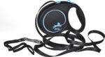 FLEXI RETRACTABLE TAPE LEASH 5M BLACK DESING L BLUE
